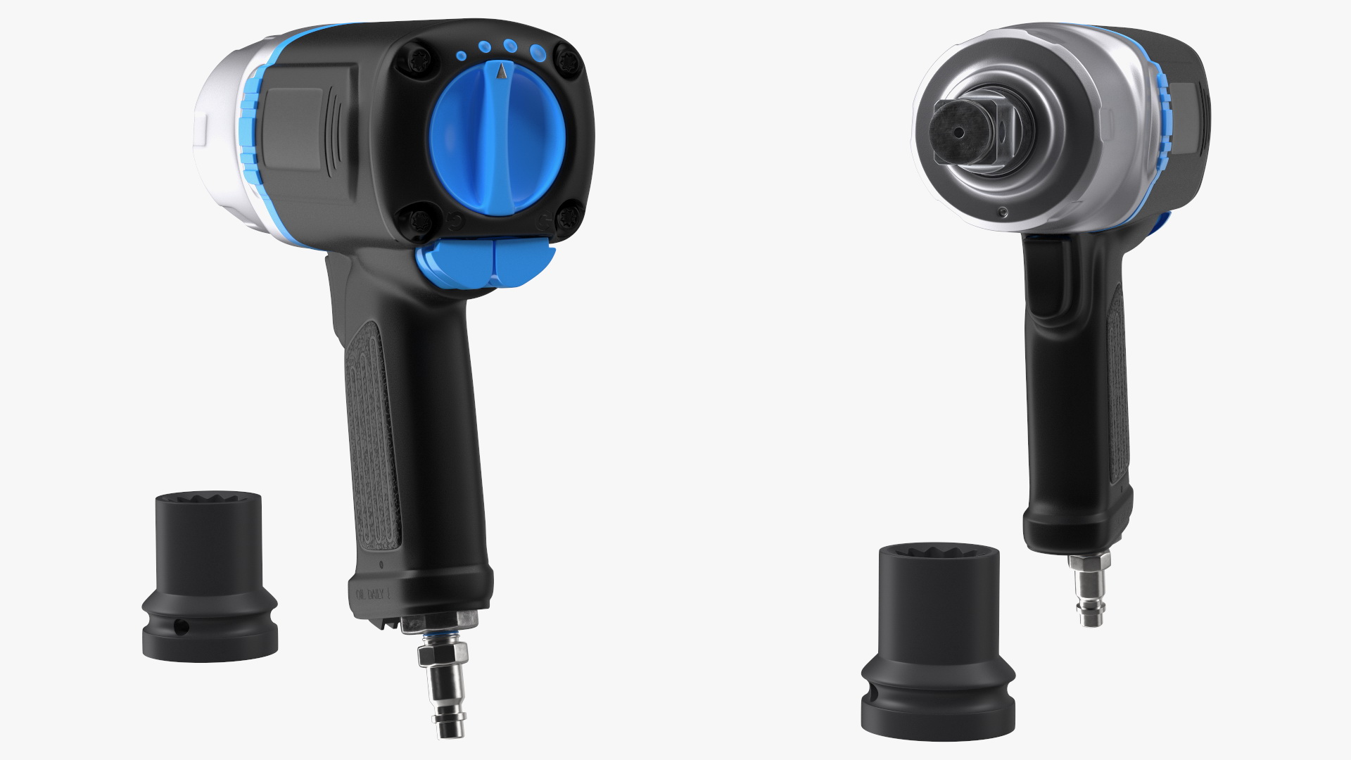 Air Impact Wrench with Wrench Head 3D model