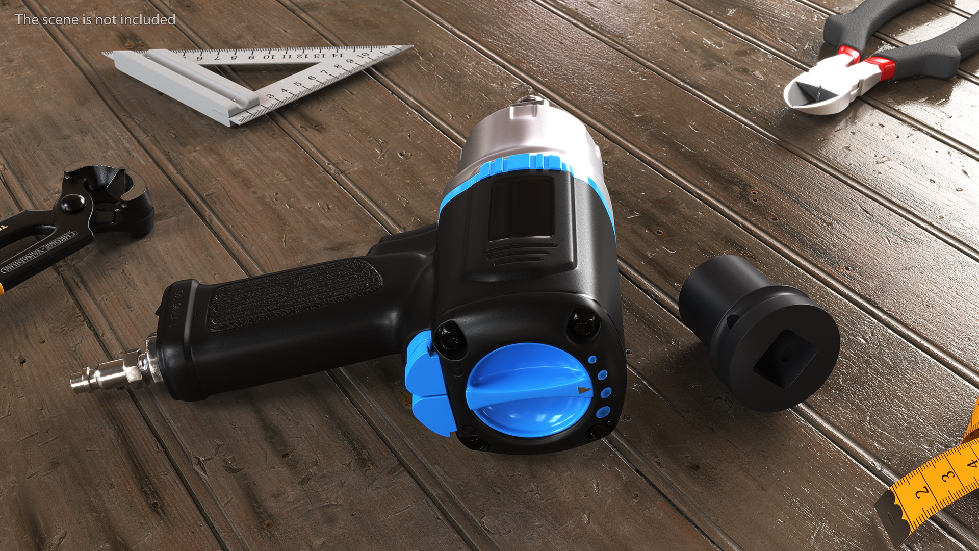 Air Impact Wrench with Wrench Head 3D model