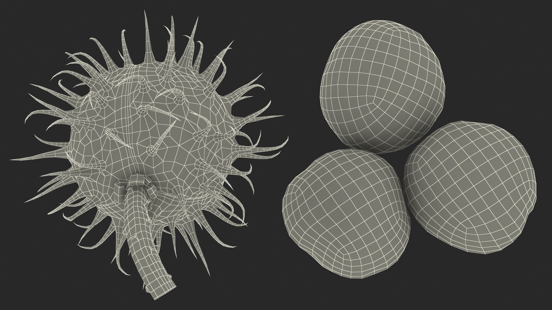 3D Horse Chestnut Set model