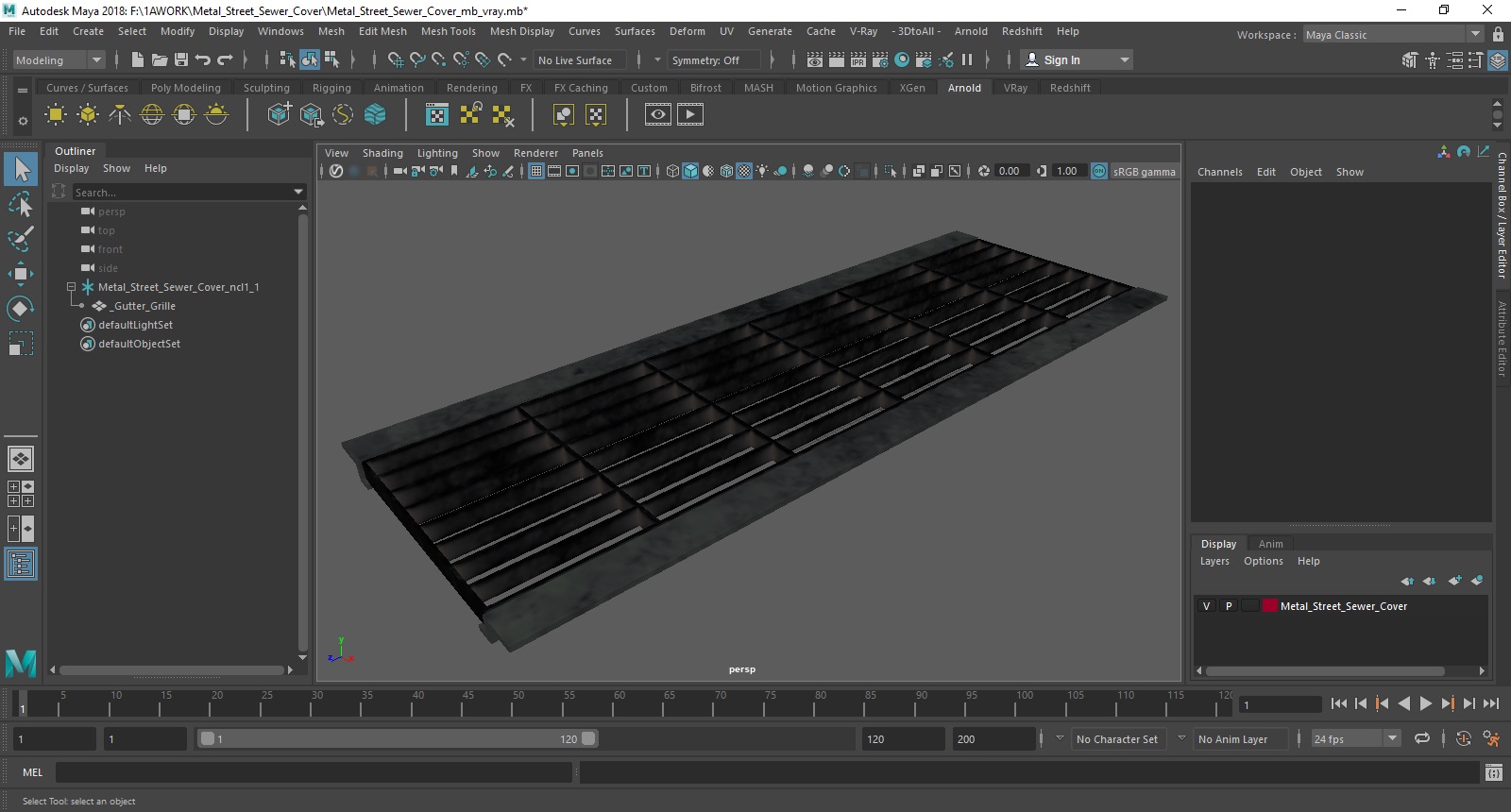 Metal Street Sewer Cover 3D model