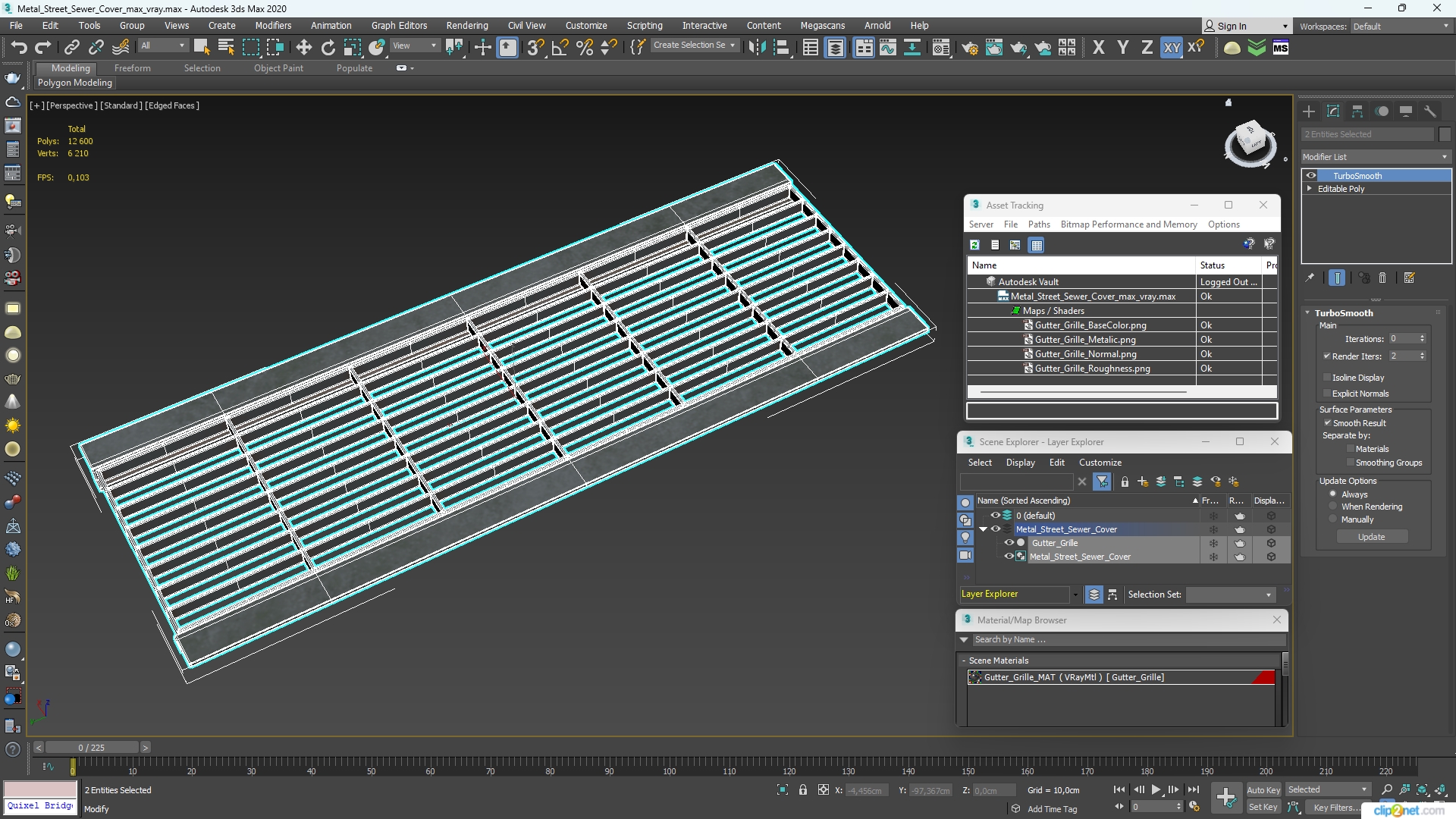 Metal Street Sewer Cover 3D model