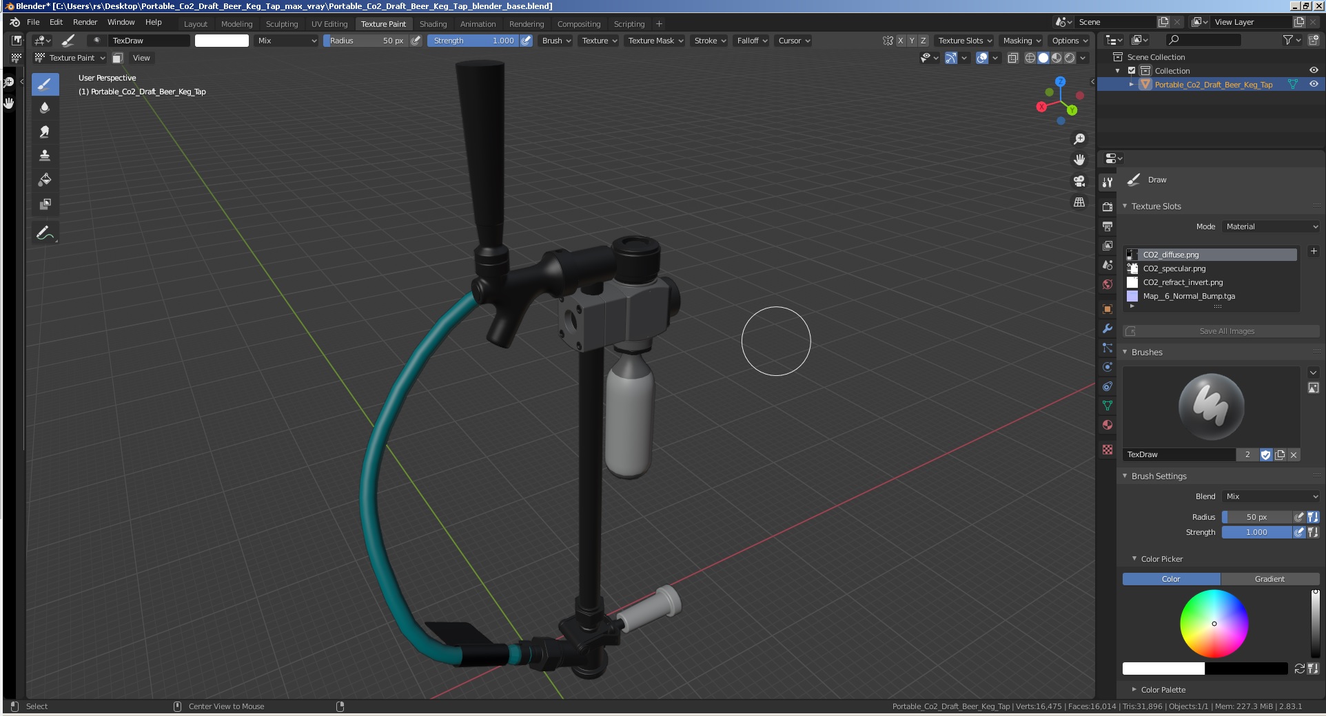 3D Portable Co2 Draft Beer Keg Tap