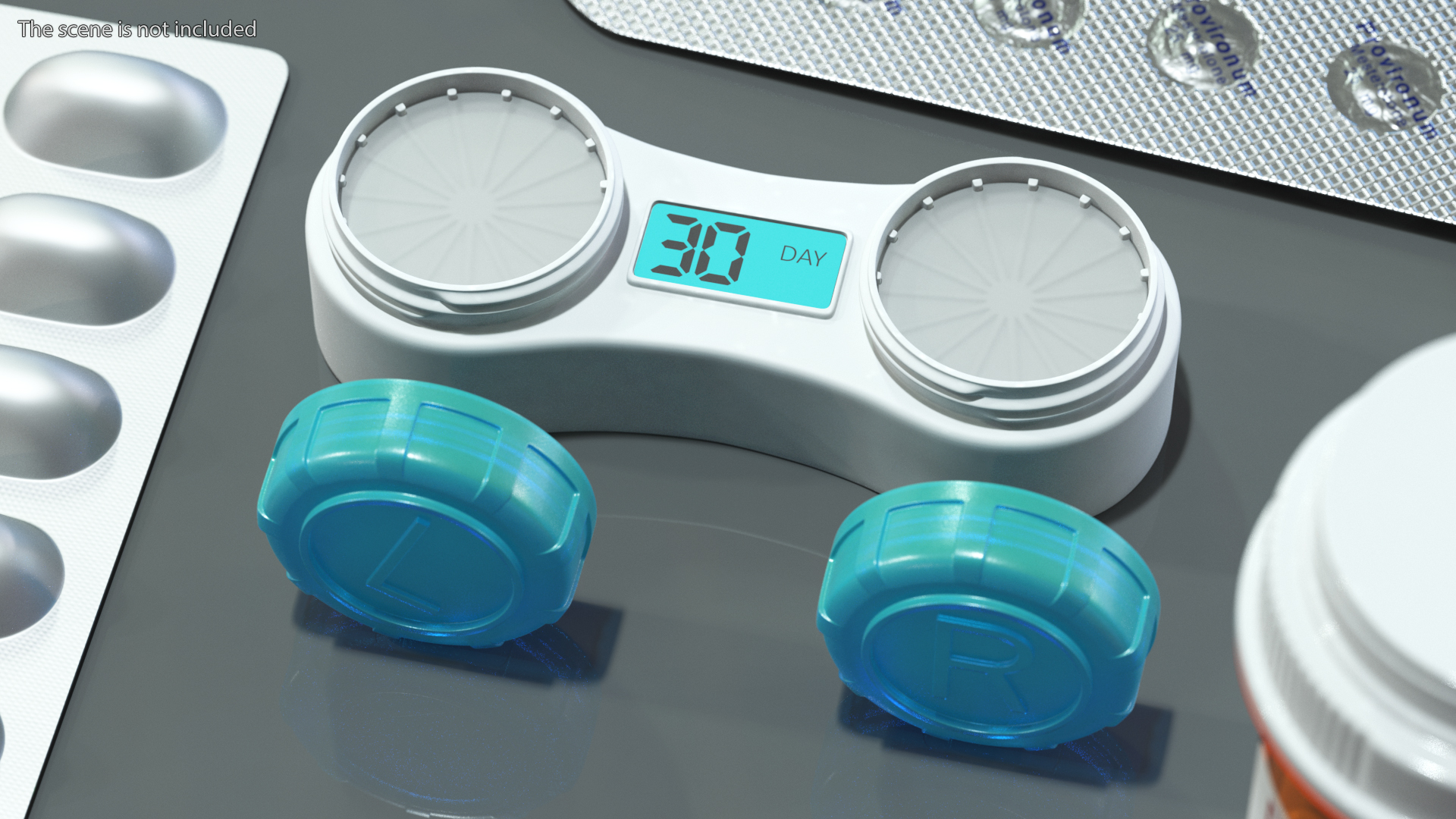 3D Electronic Contact Lens Case Blue model
