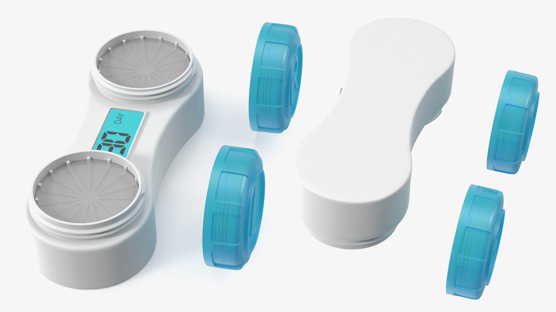 3D Electronic Contact Lens Case Blue model