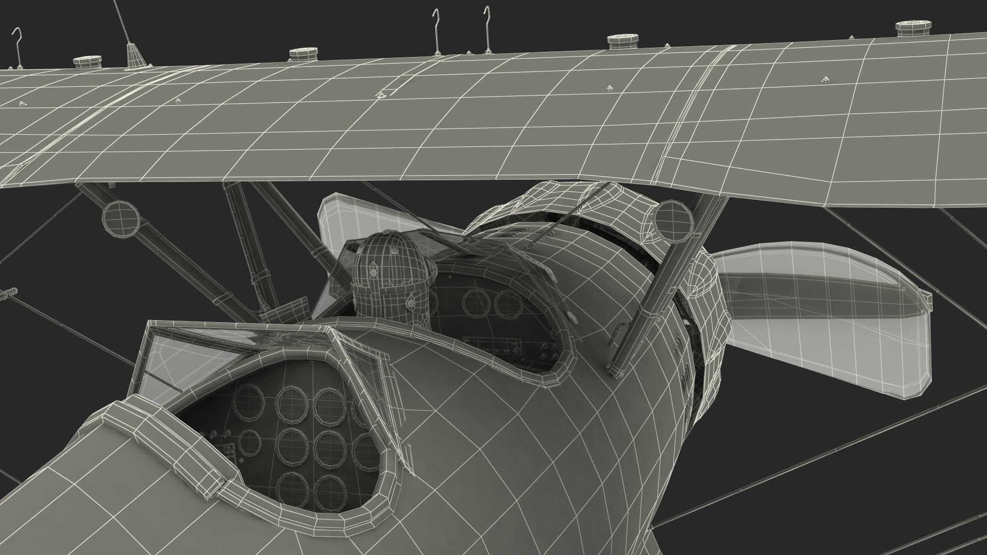 3D Vintage Biplane with Pilot