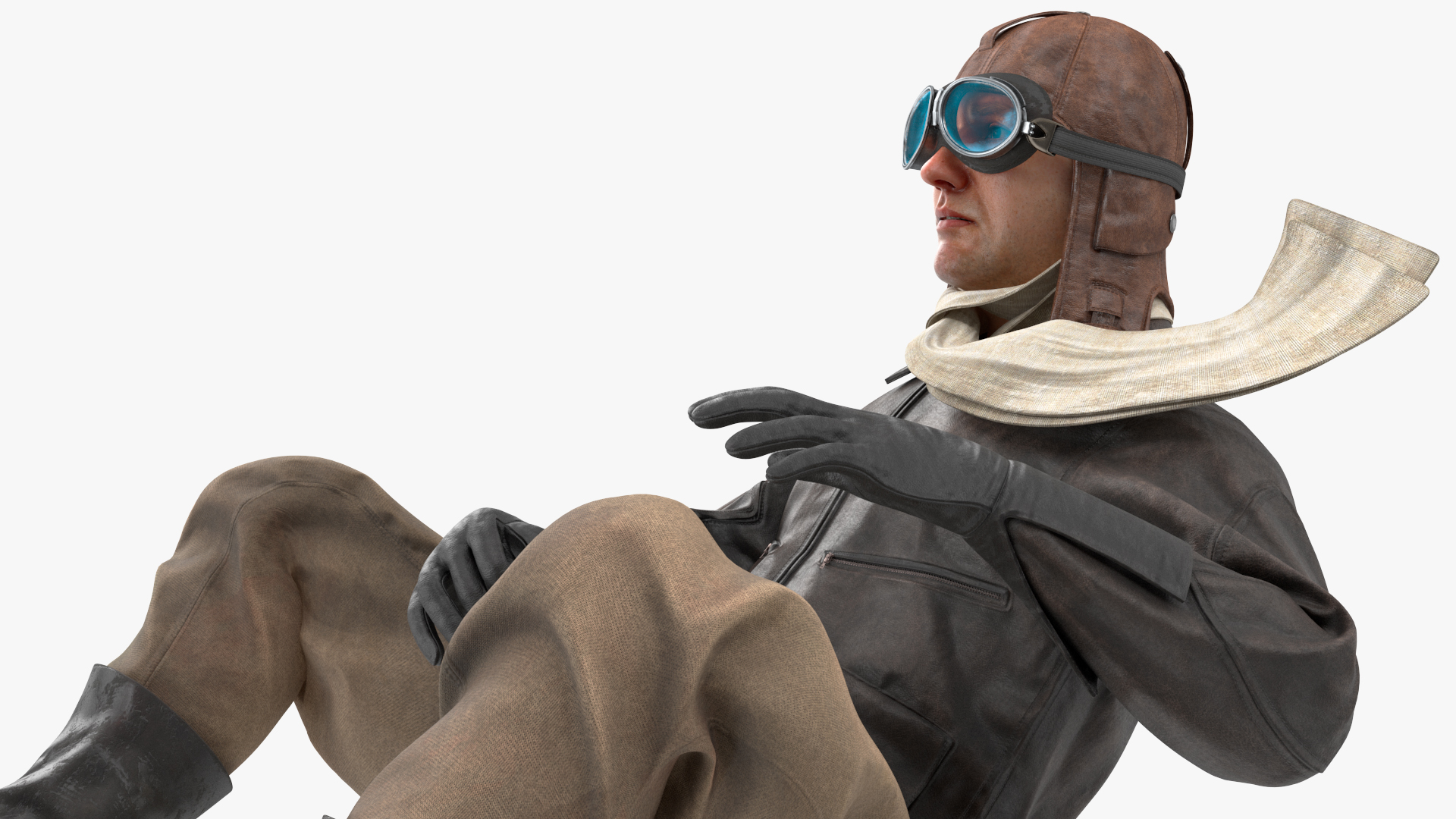 3D Vintage Biplane with Pilot