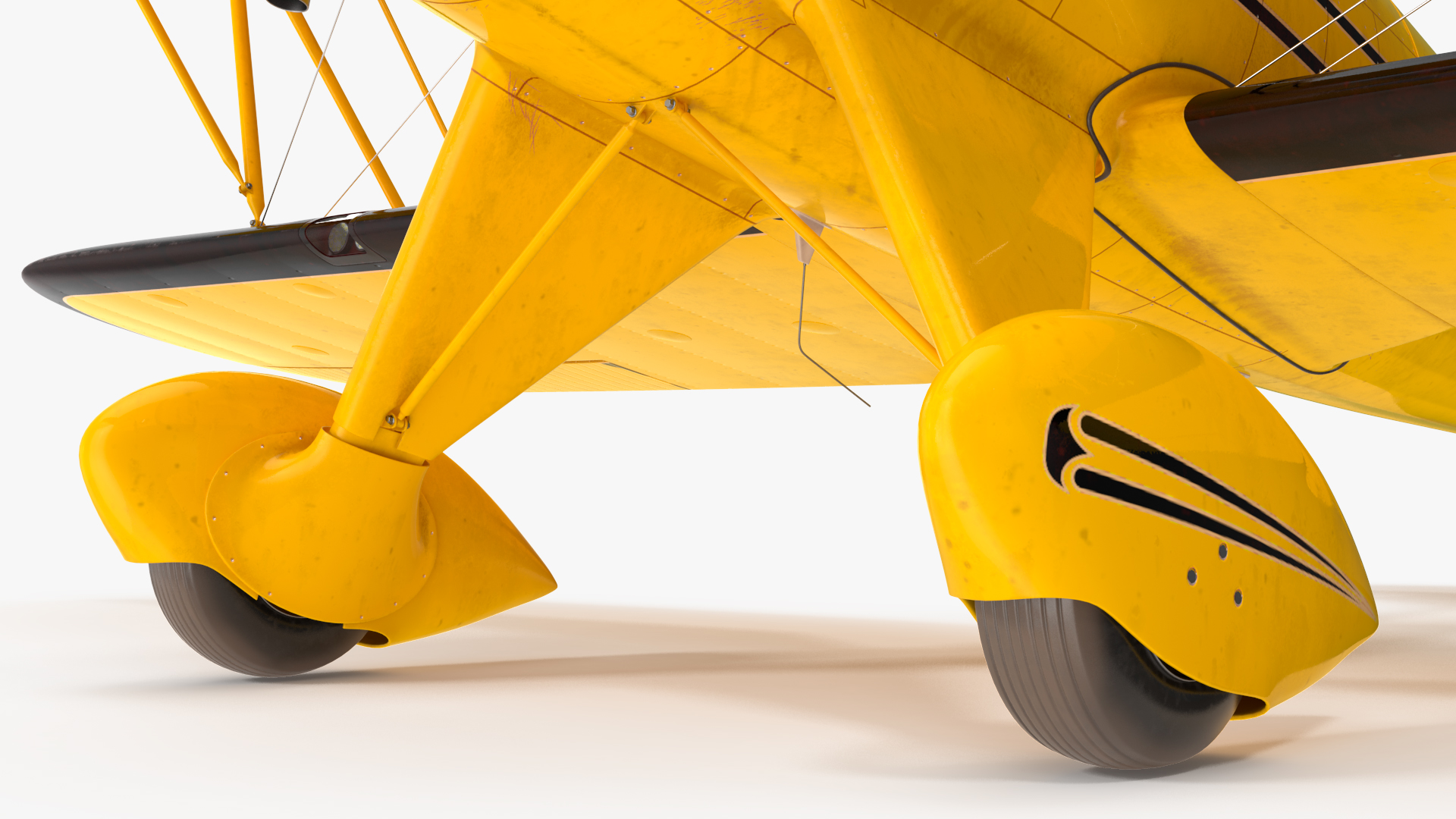 3D Vintage Biplane with Pilot