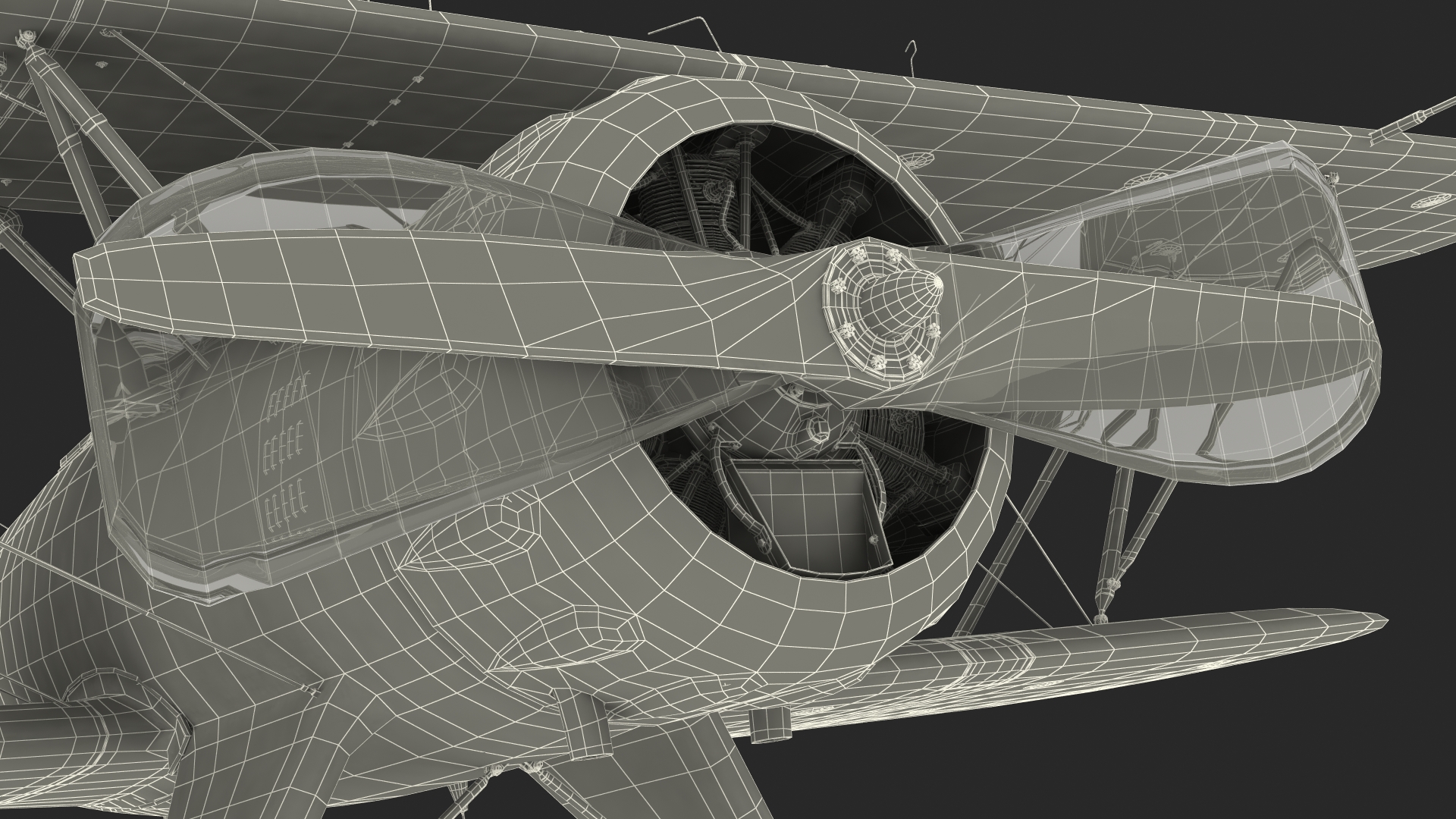 3D Vintage Biplane with Pilot