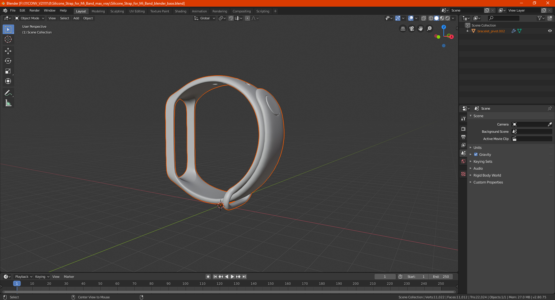 3D Silicone Strap for Mi Band
