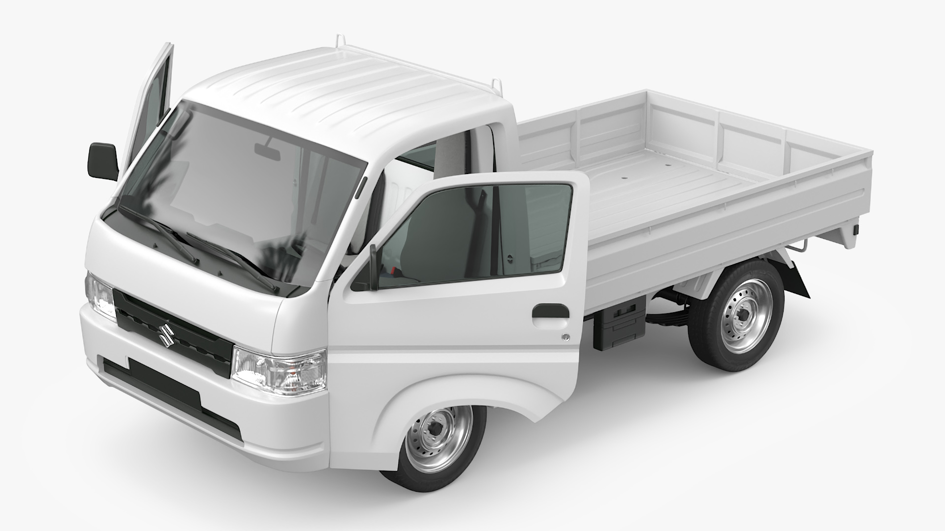 3D Suzuki Carry Truck White Rigged