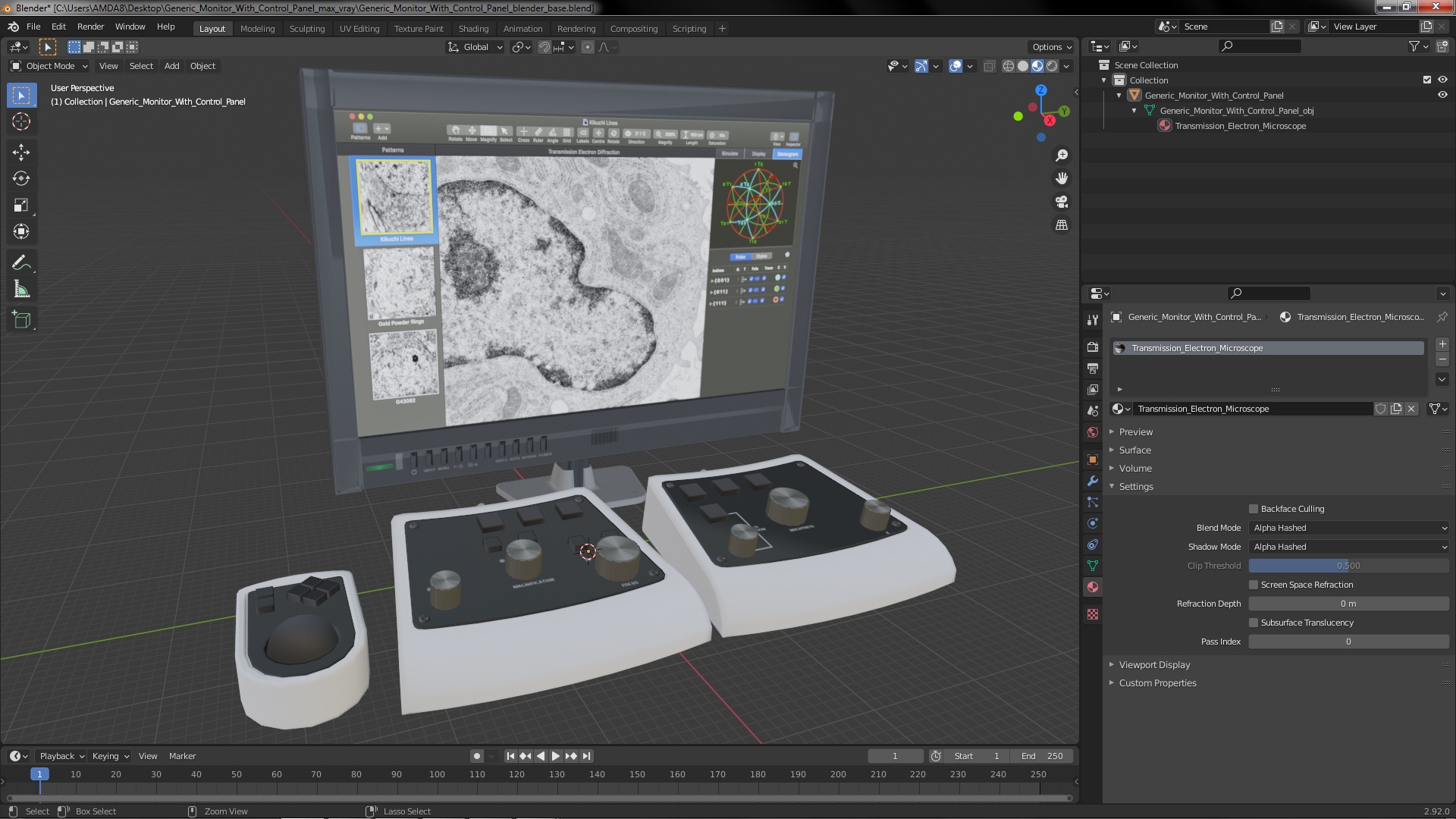 Generic Monitor with Control Panel 3D model