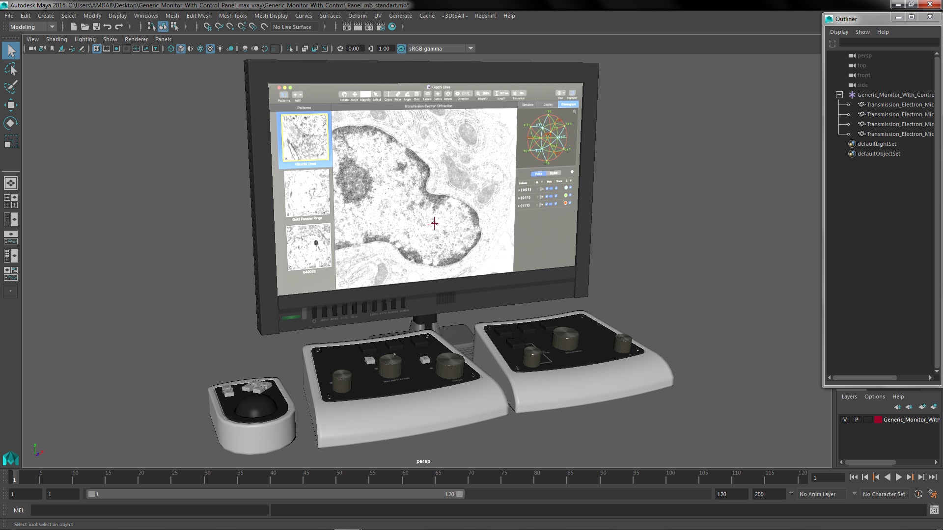 Generic Monitor with Control Panel 3D model