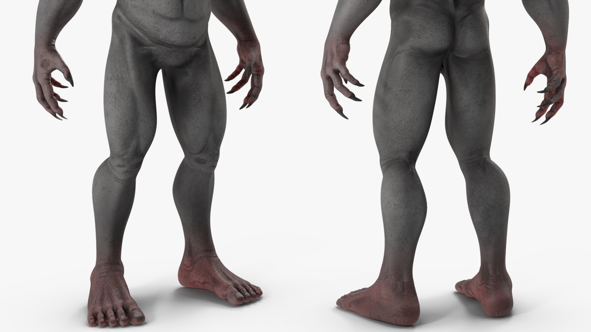3D Grey Monster Rigged for Cinema 4D model