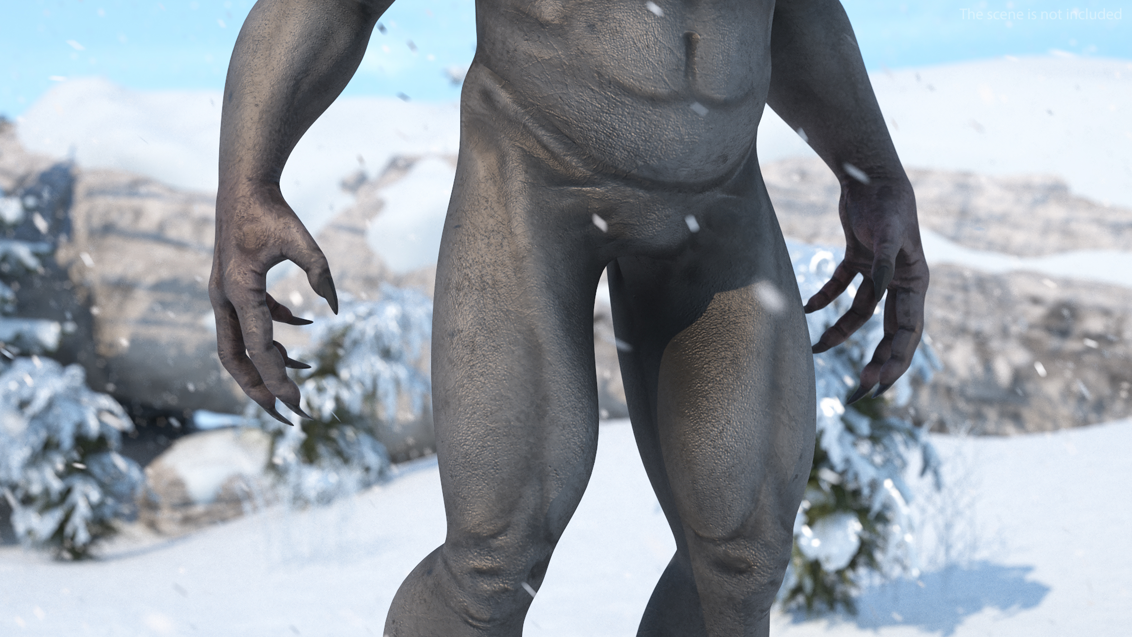 3D Grey Monster Rigged for Cinema 4D model
