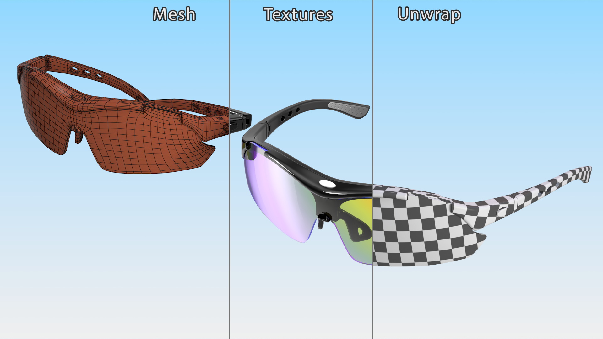 3D Cycling Running Outdoor Sports Sunglasses Chameleon