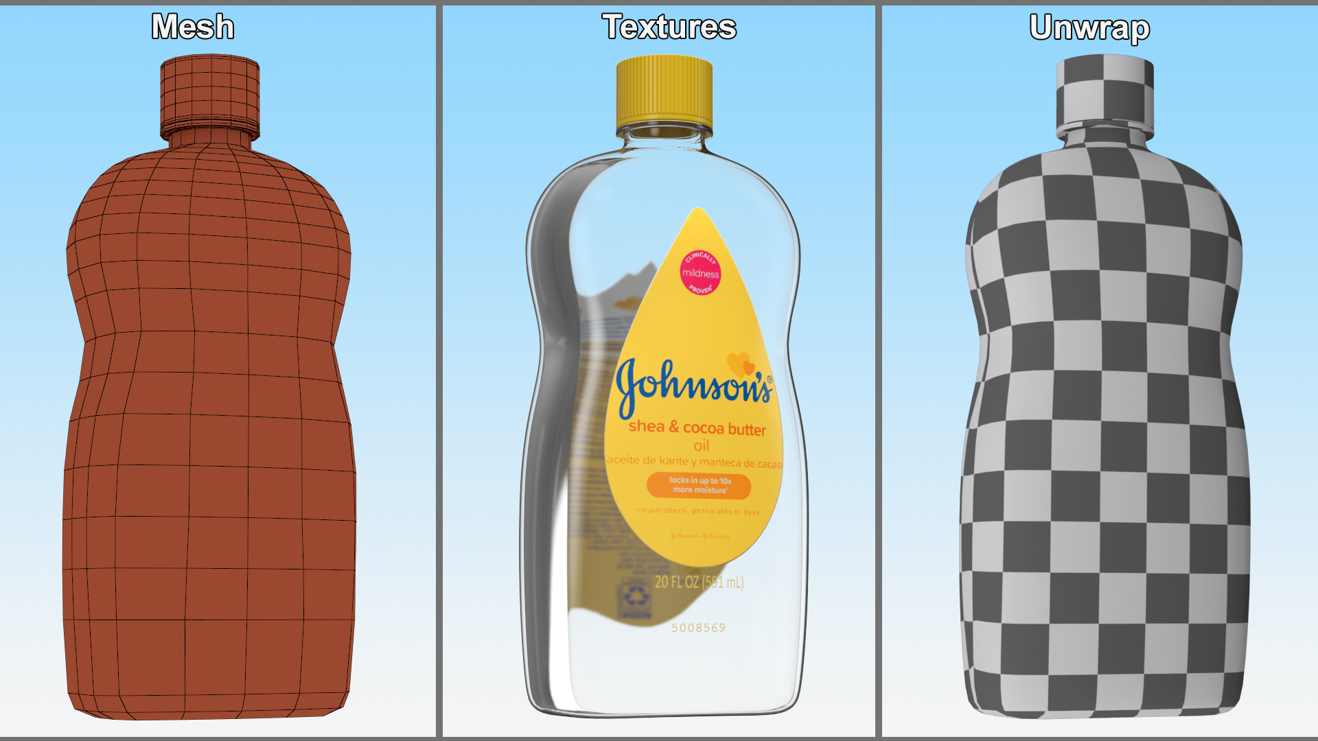 3D Johnsons Oil Bottle Yellow
