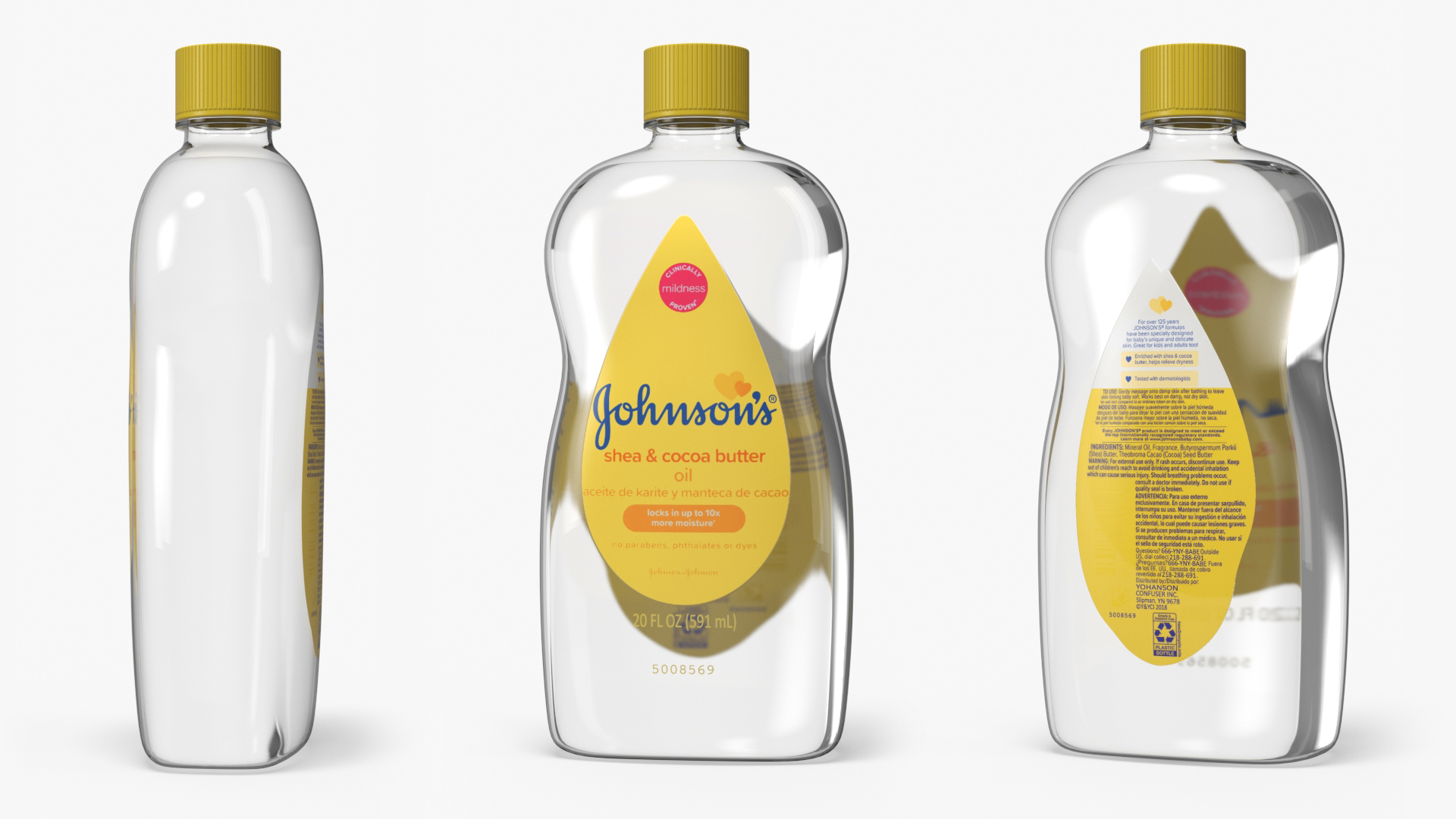 3D Johnsons Oil Bottle Yellow