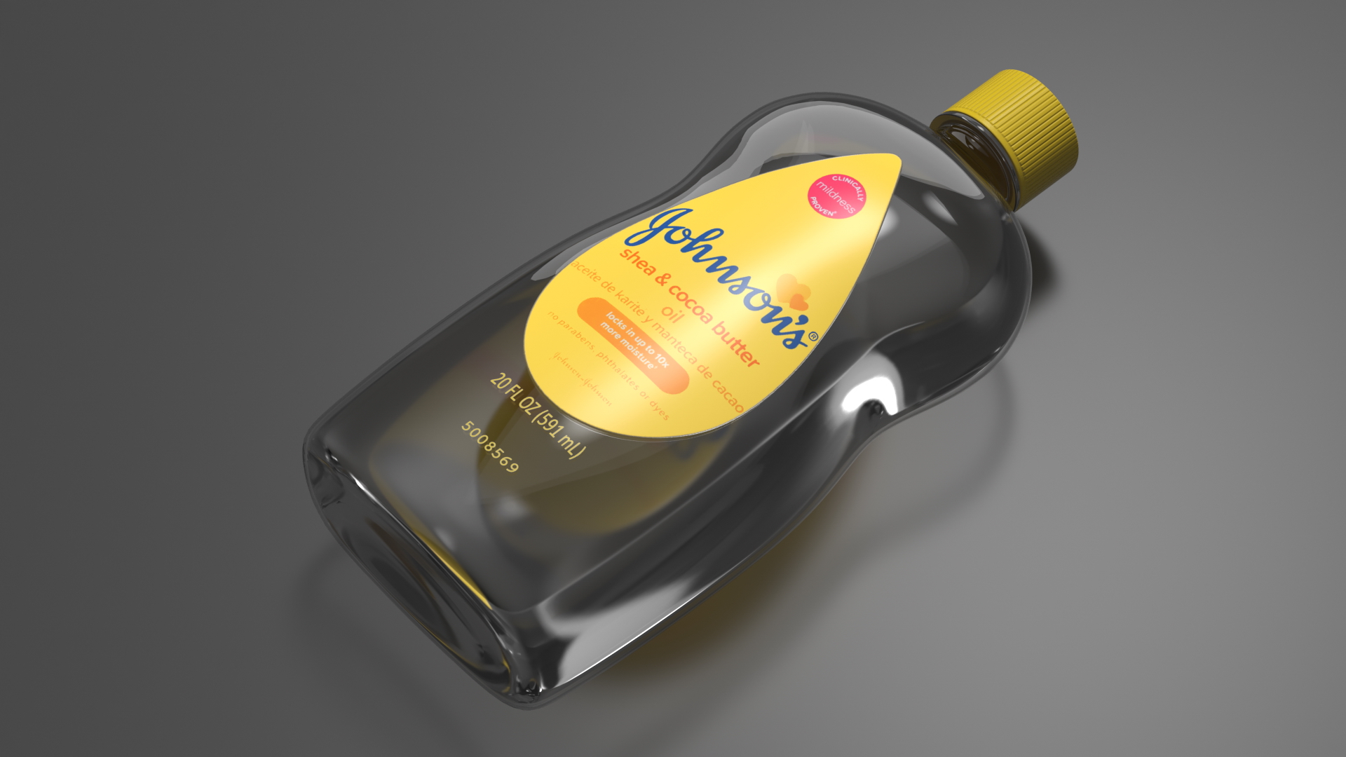 3D Johnsons Oil Bottle Yellow