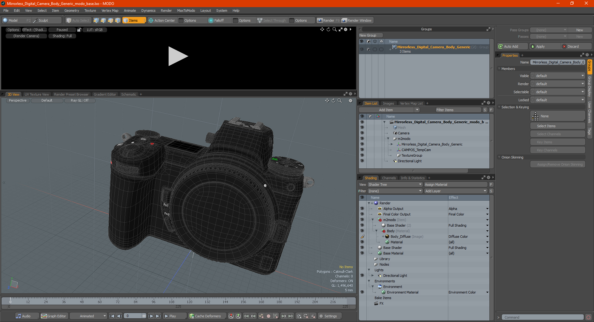 3D Mirrorless Digital Camera Body Generic model