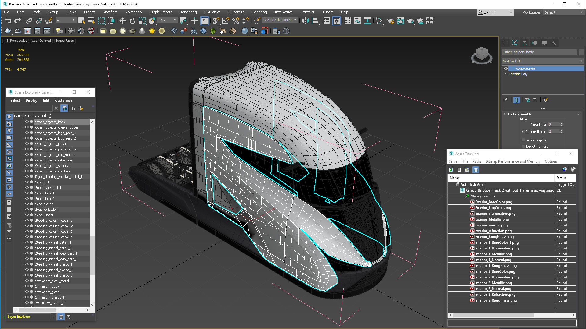 Kenworth SuperTruck 2 without Trailer 3D