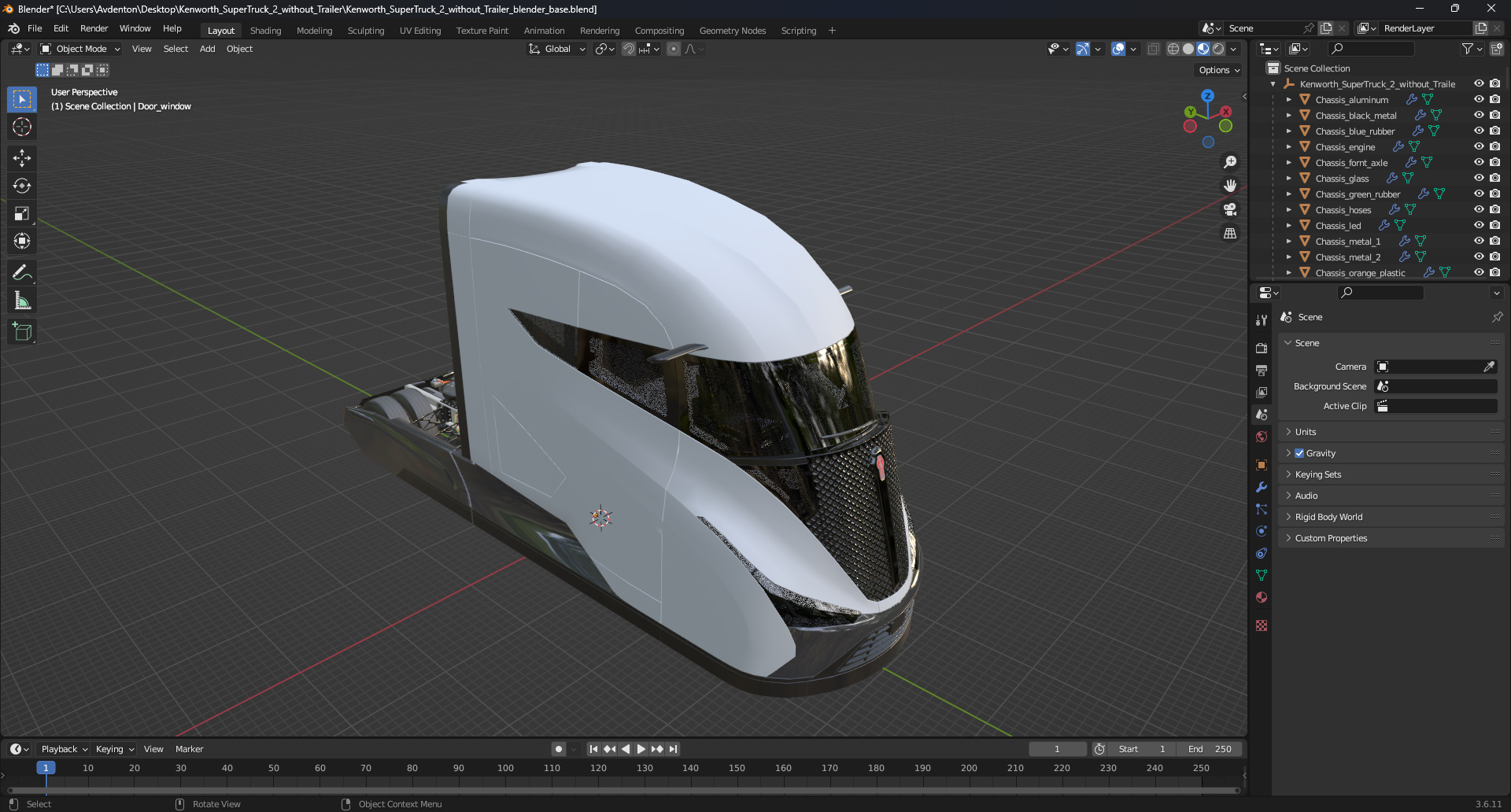 Kenworth SuperTruck 2 without Trailer 3D