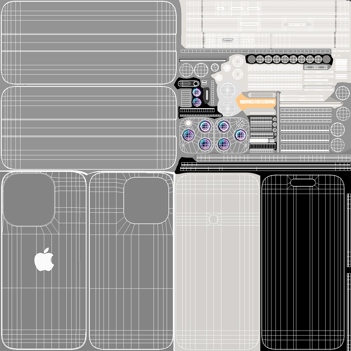3D IPhone 15 Pro White with Box model