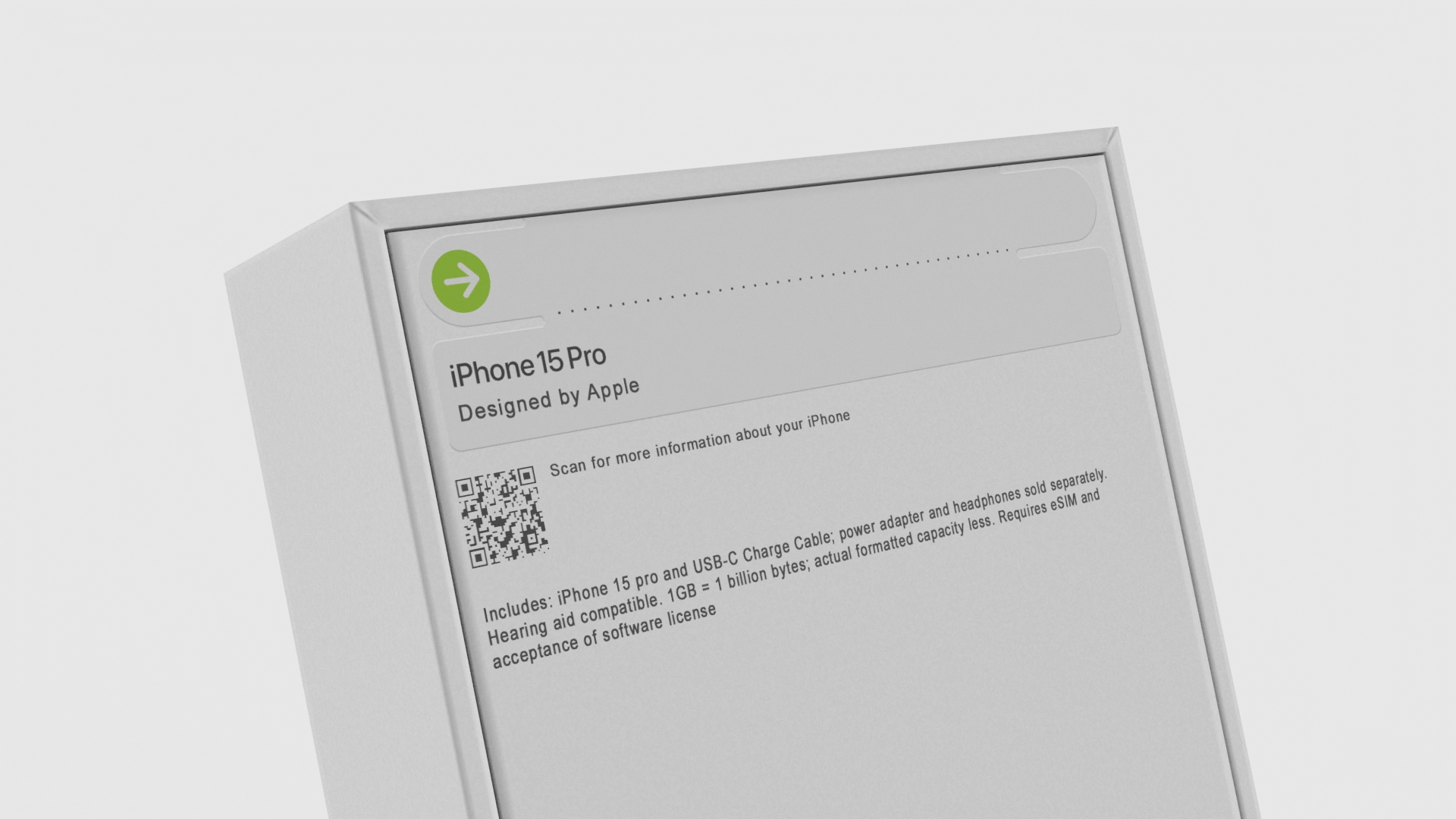 3D IPhone 15 Pro White with Box model