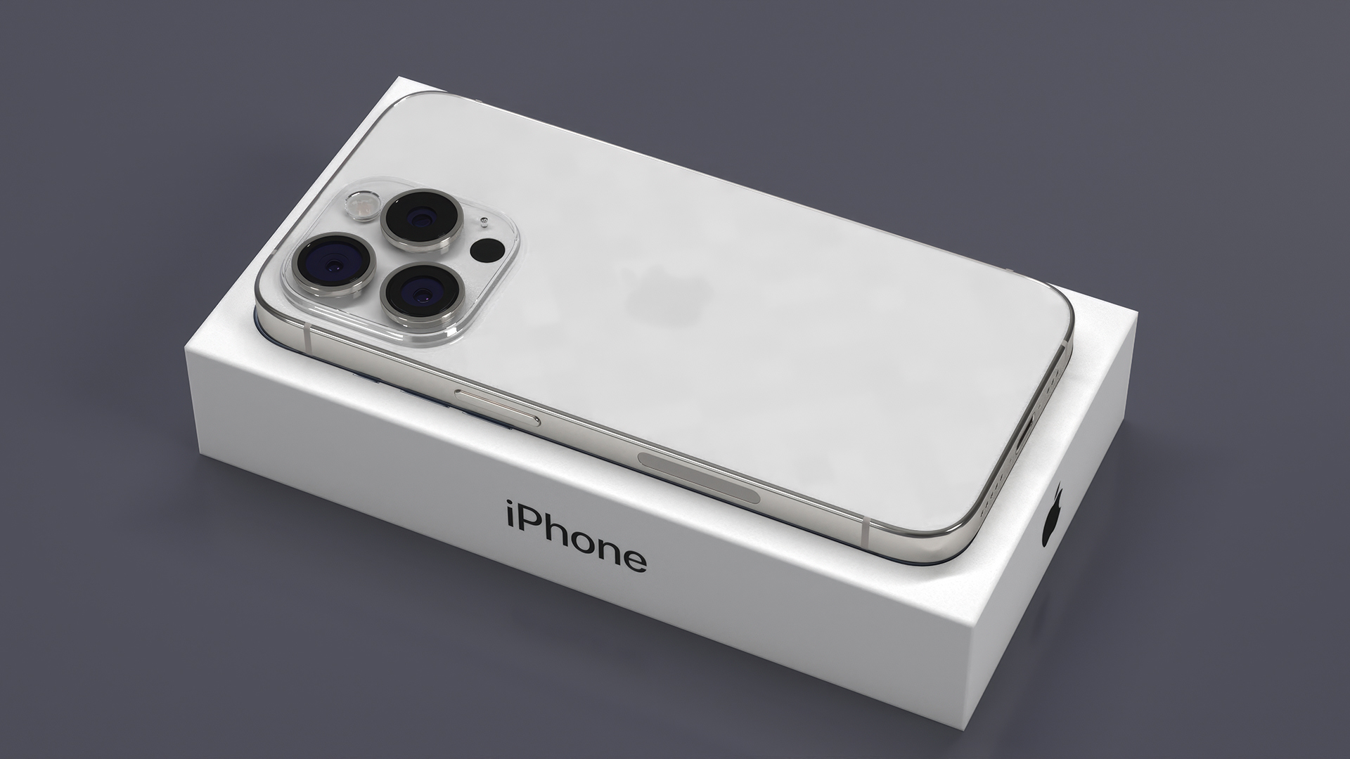 3D IPhone 15 Pro White with Box model