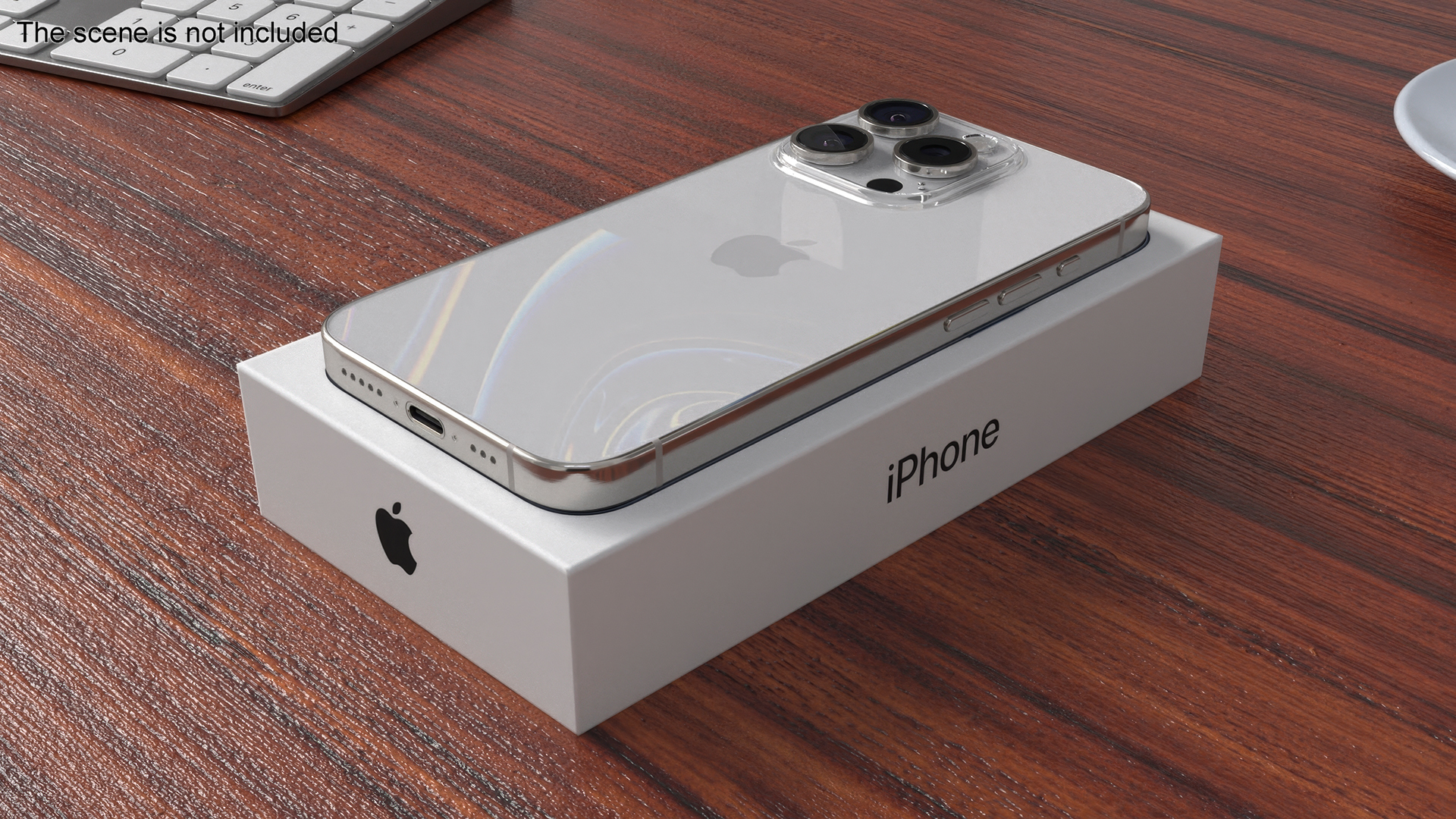 3D IPhone 15 Pro White with Box model