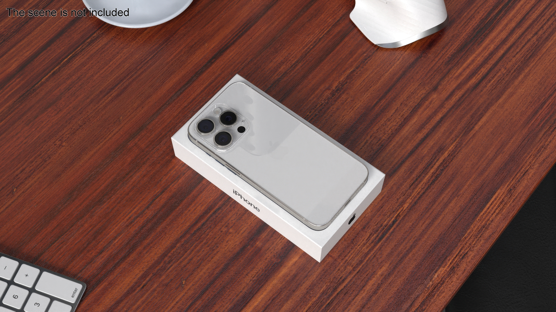 3D IPhone 15 Pro White with Box model