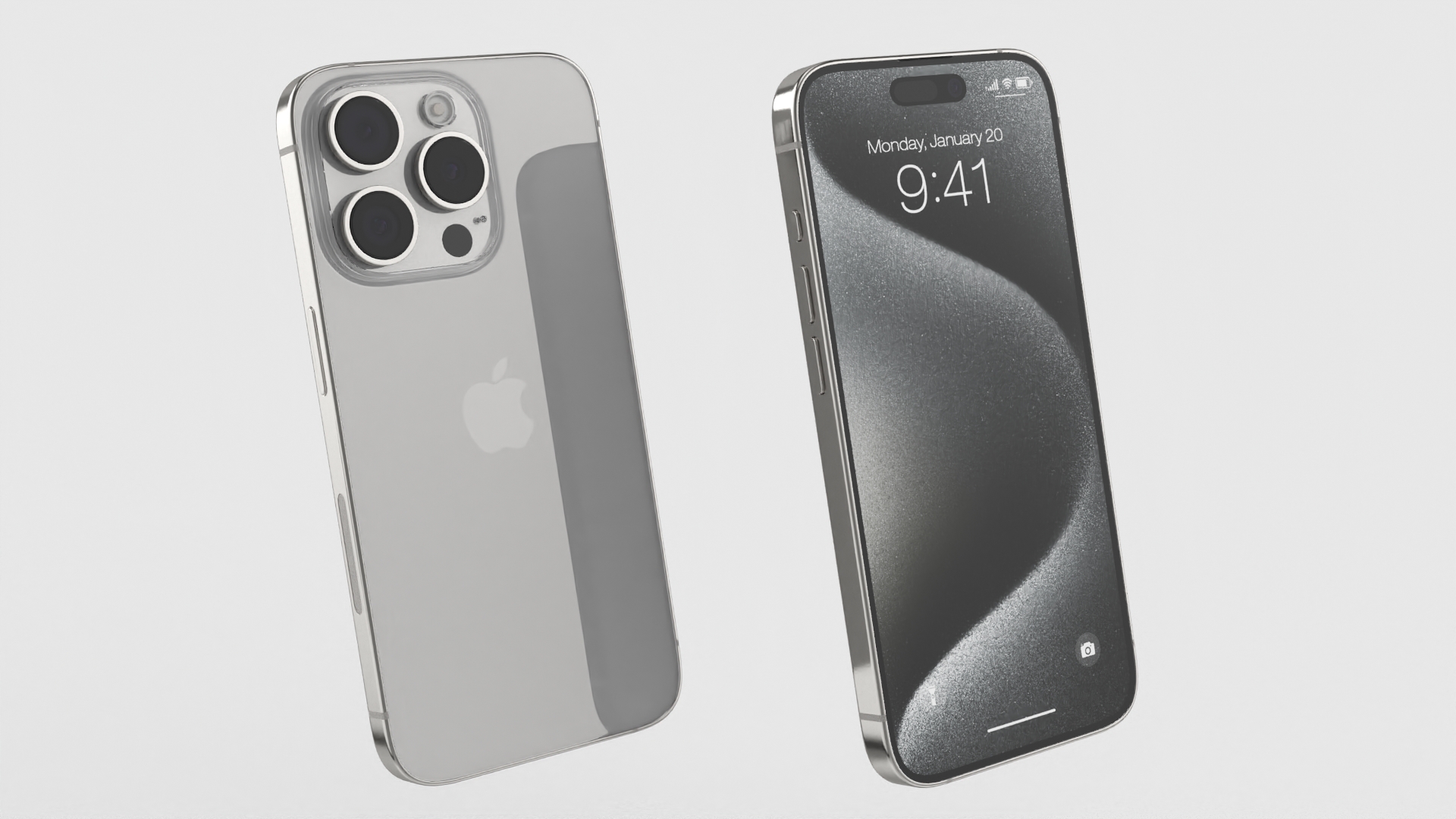 3D IPhone 15 Pro White with Box model