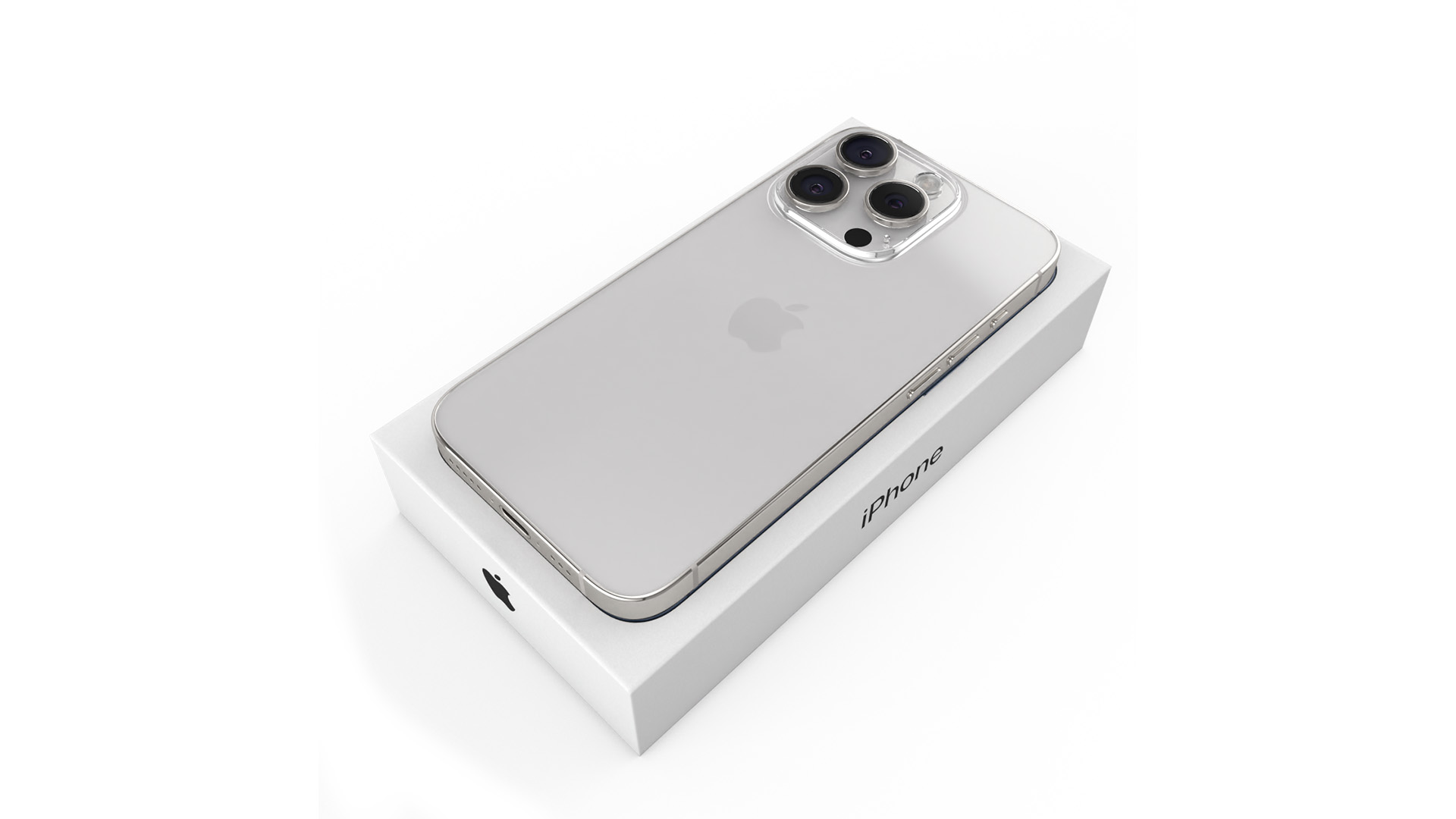 3D IPhone 15 Pro White with Box model