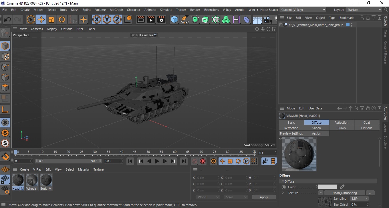 3D model KF 51 Panther Main Battle Tank
