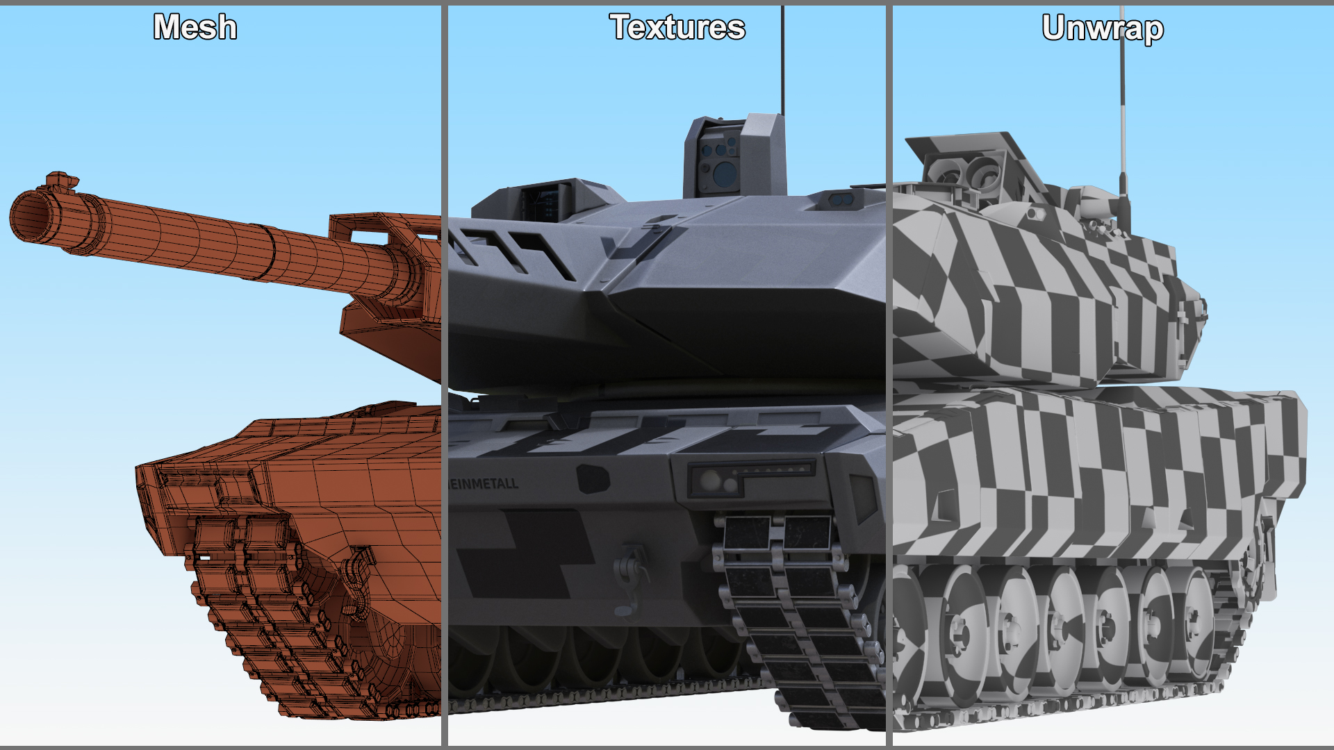 3D model KF 51 Panther Main Battle Tank