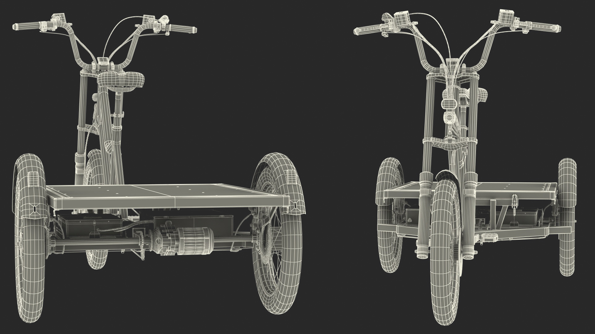 3D model Commercial Grade Electric Trike with  Flatbed