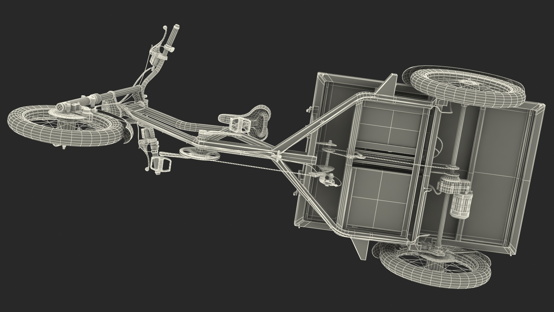 3D model Commercial Grade Electric Trike with  Flatbed