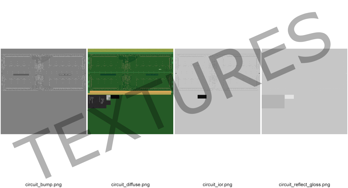DDR4 SDRAM Memory Module 3D model