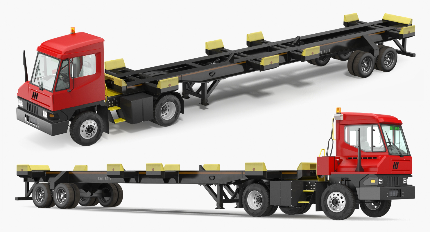 Terminal Tractor with Semi Trailer 3D model