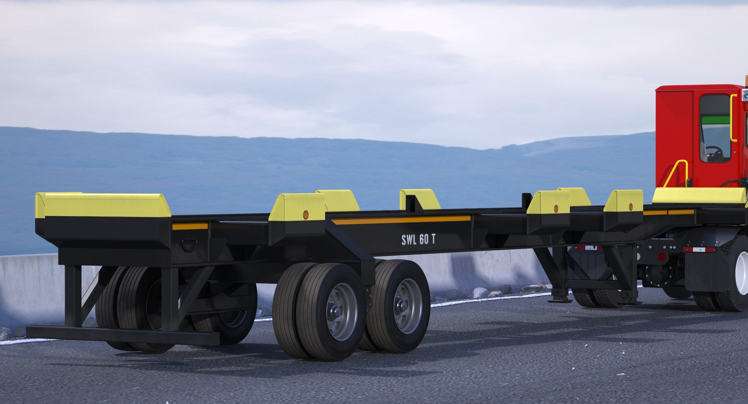 Terminal Tractor with Semi Trailer 3D model