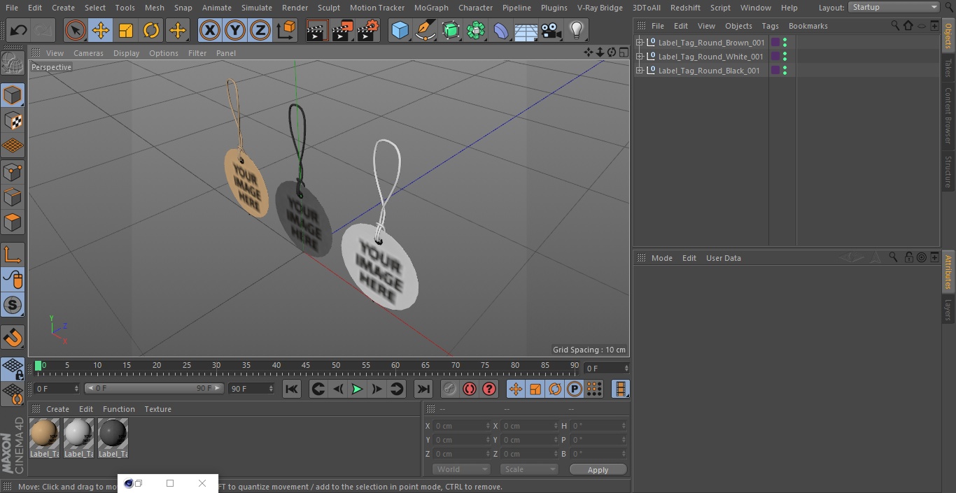 3D model Label Tag Round