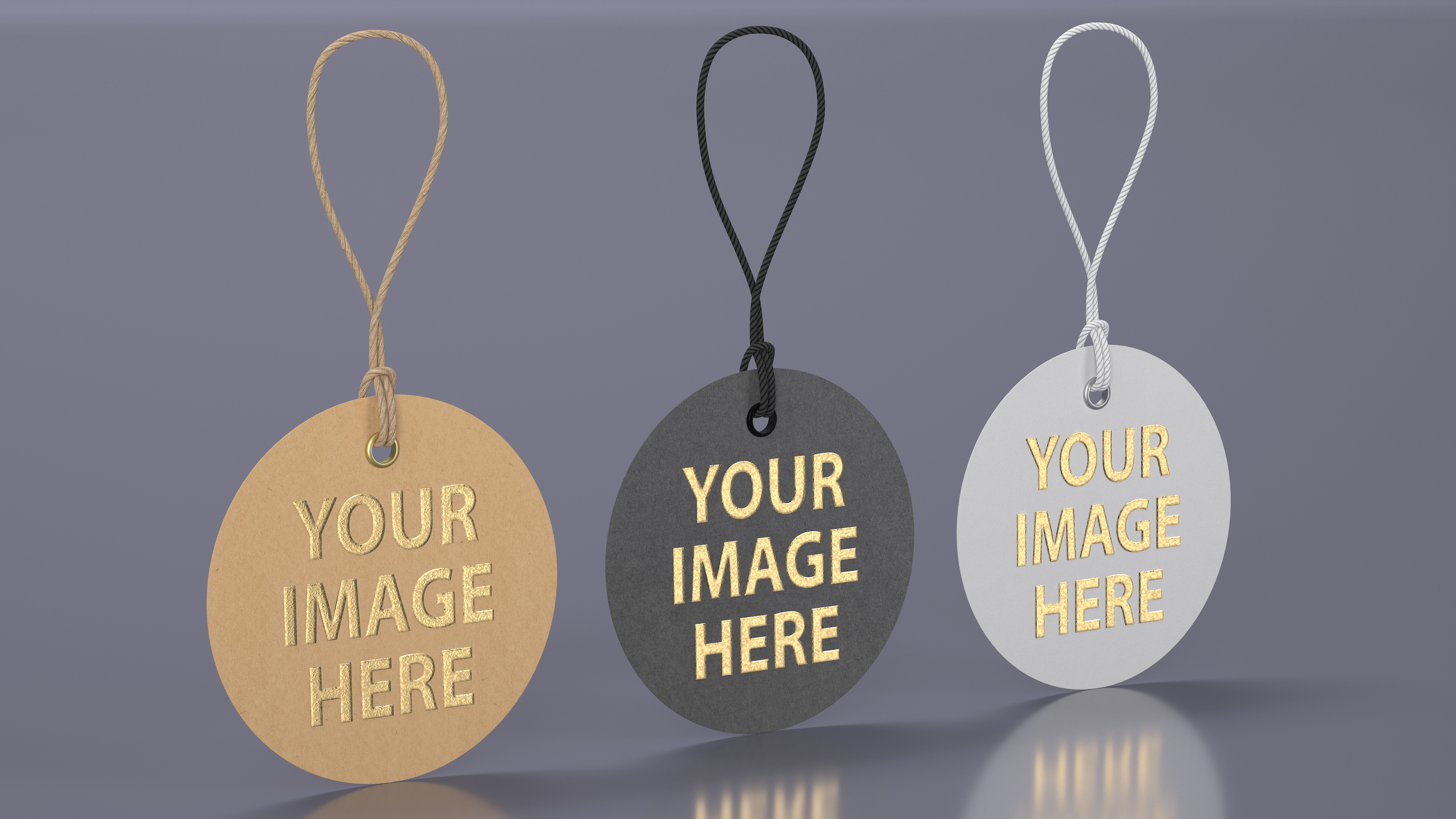 3D model Label Tag Round