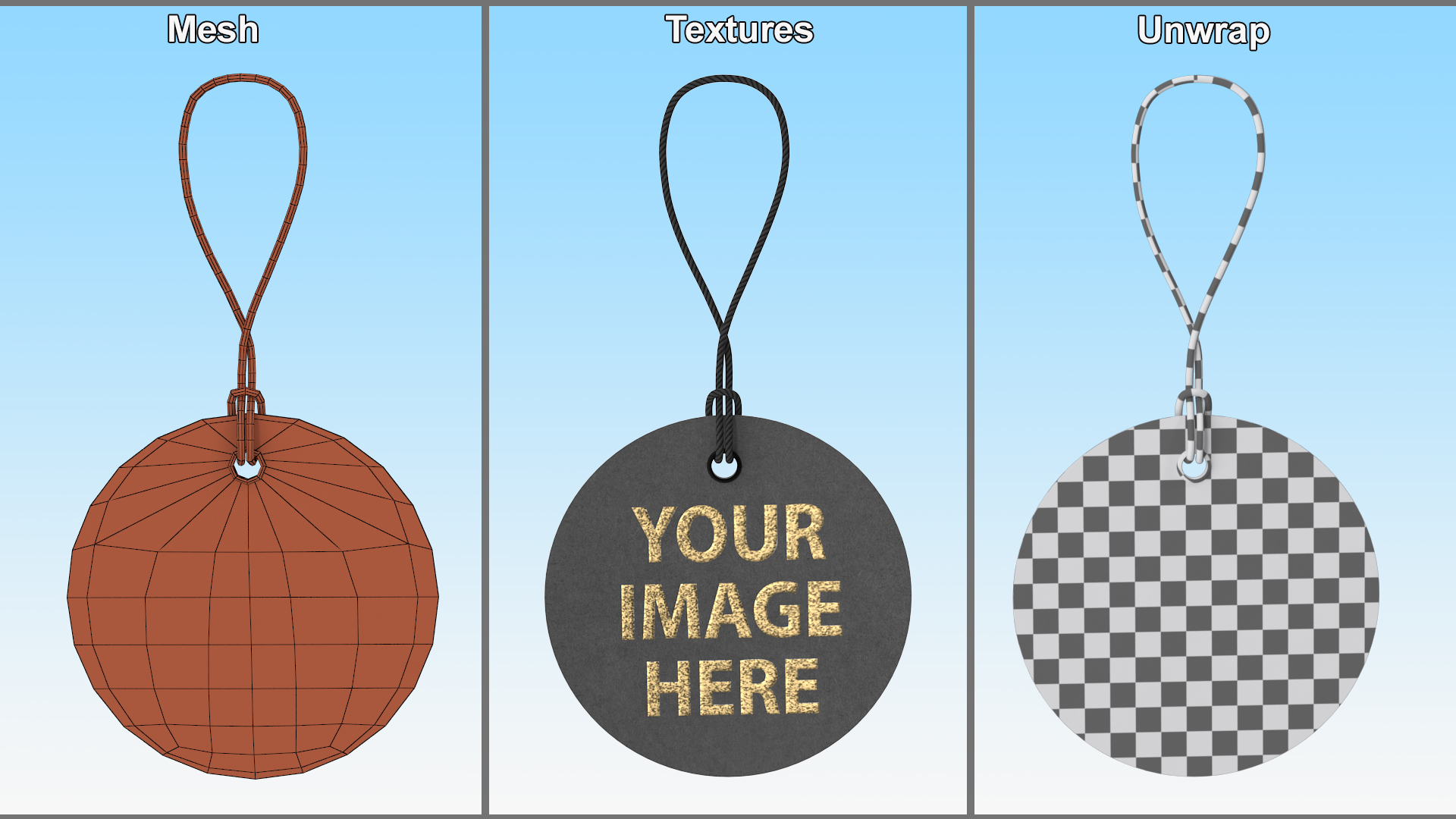 3D model Label Tag Round