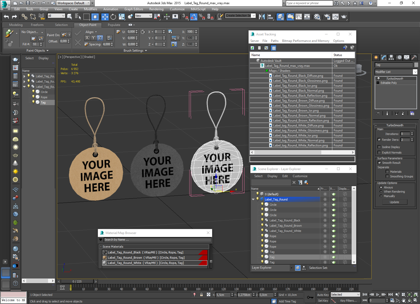 3D model Label Tag Round