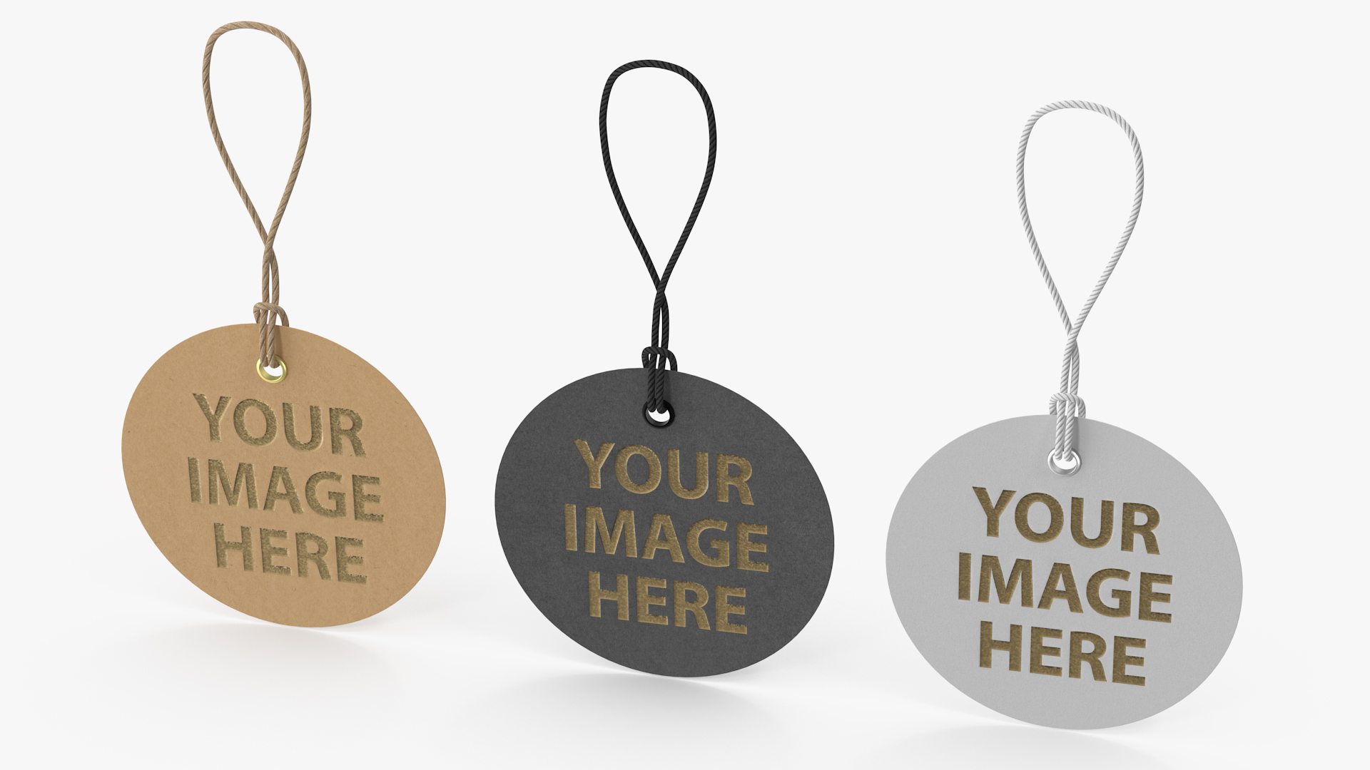 3D model Label Tag Round