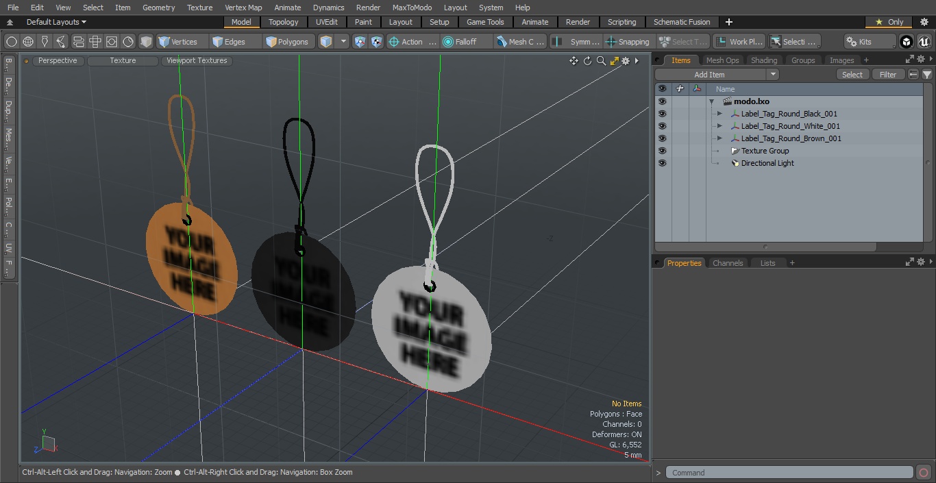 3D model Label Tag Round