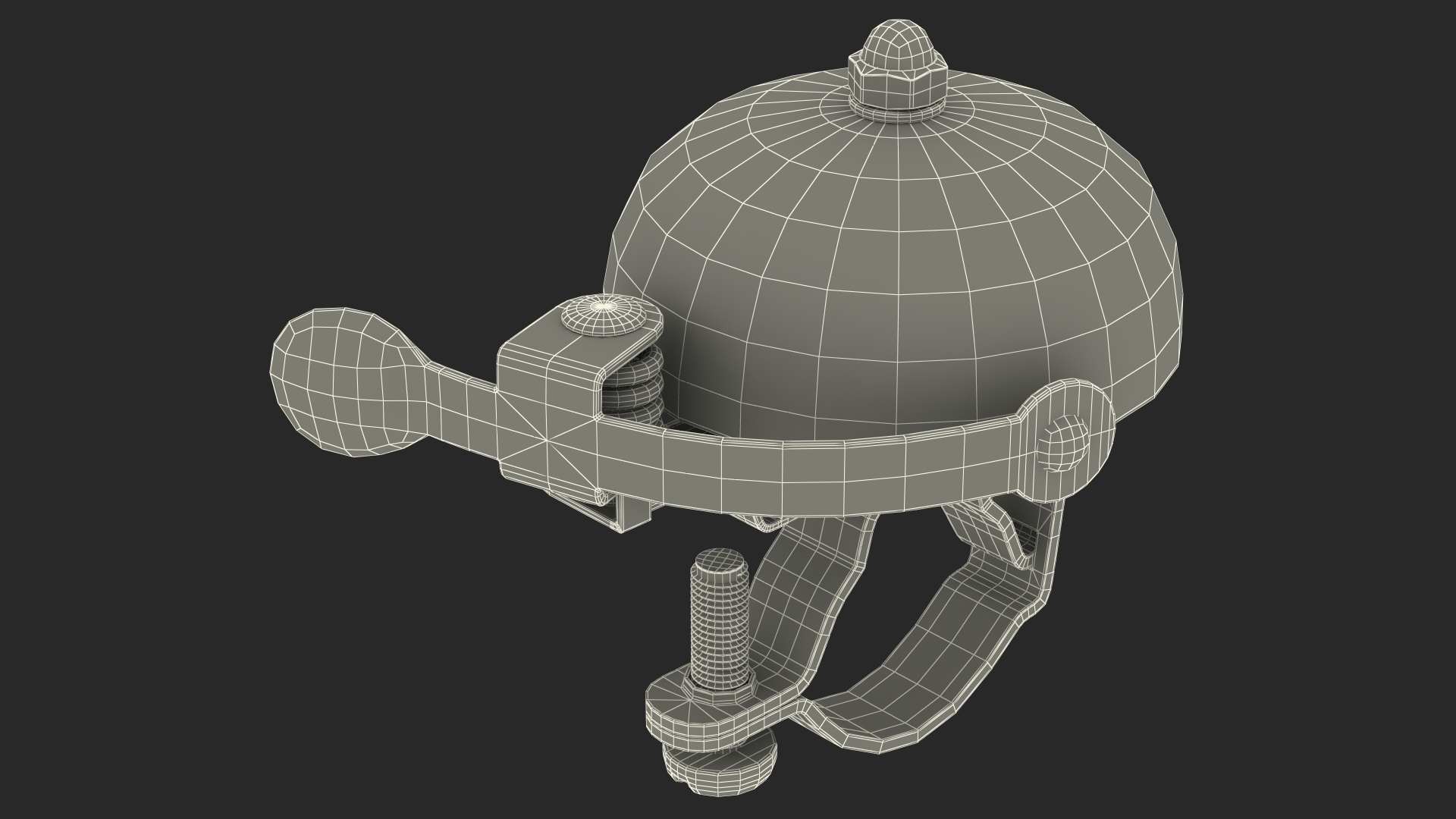 Vintage Bicycle Bell with Spring Hammer 3D model