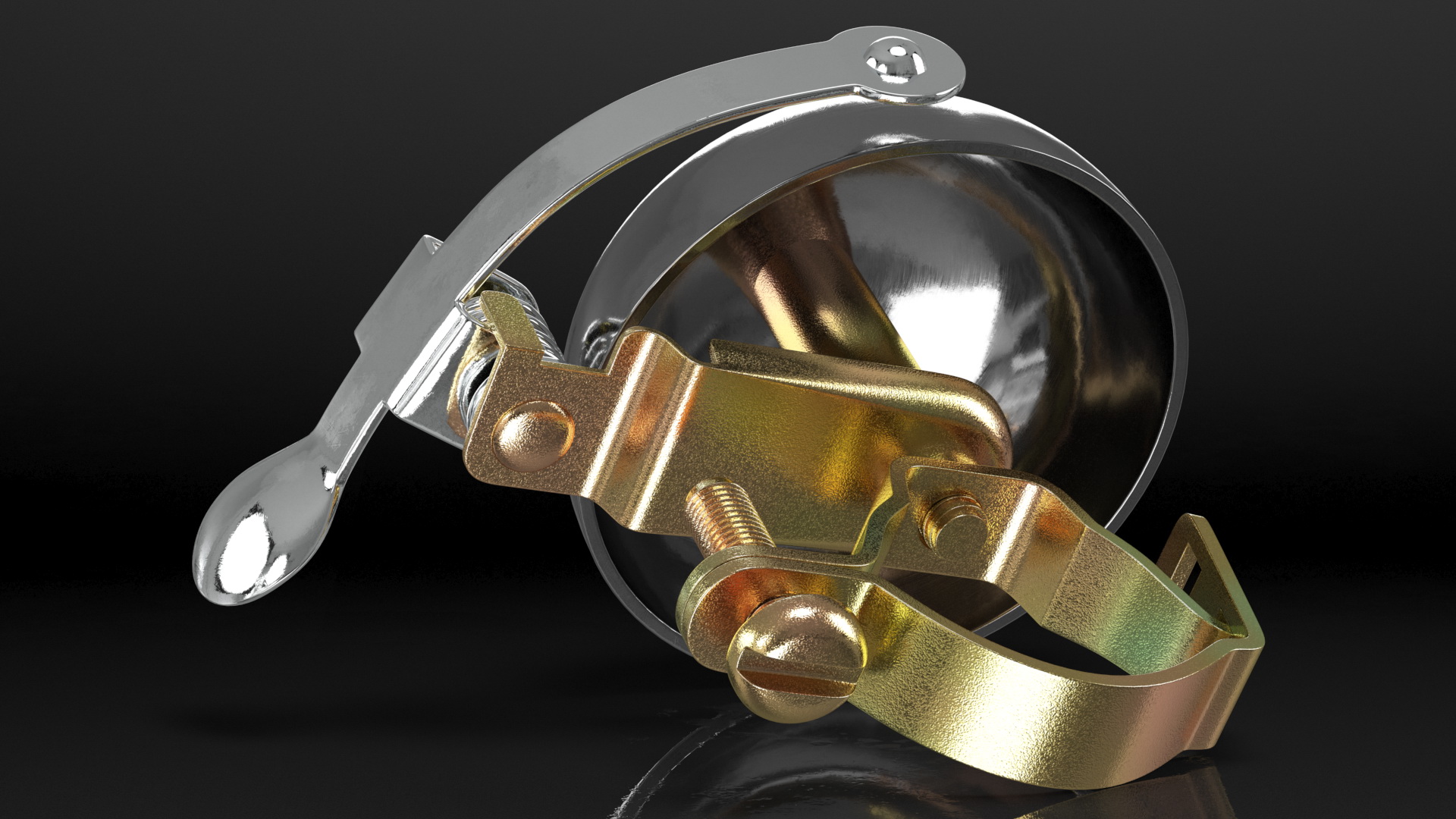 Vintage Bicycle Bell with Spring Hammer 3D model