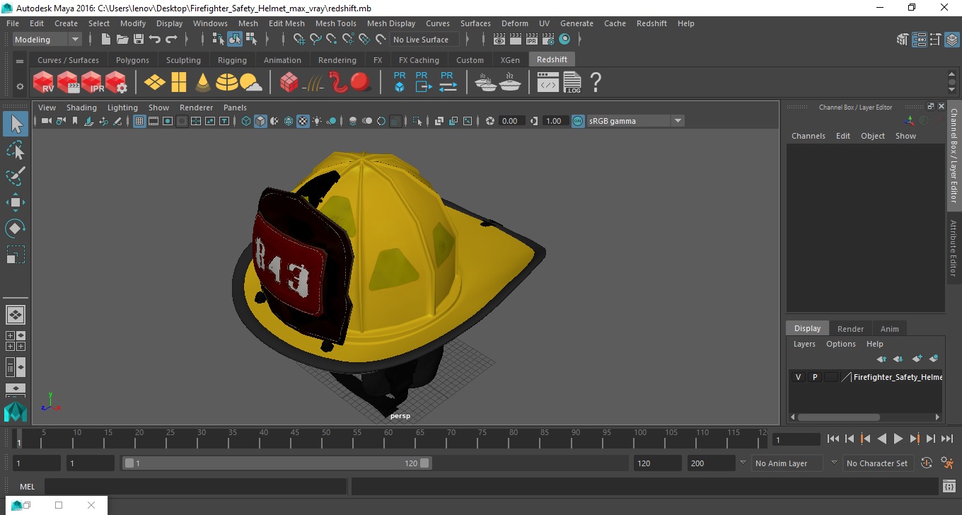 3D model Firefighter Safety Helmet