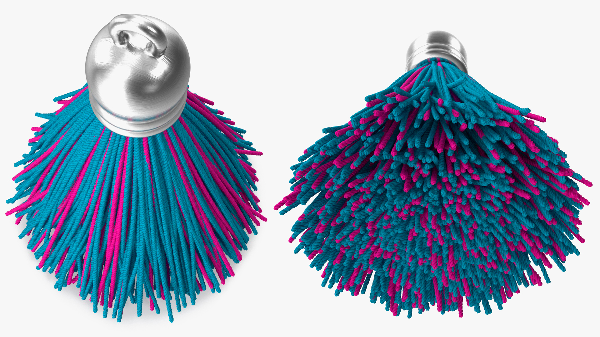Metal Cap Yarn Tassel Multicolor 3D