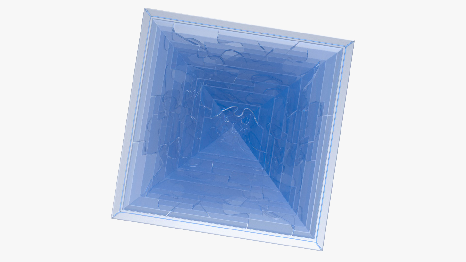 Crystal Pyramid Puzzle Blue 3D